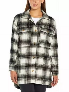 Banana Republic Women's Plaid Button-up Shirt Jacket / Shacket